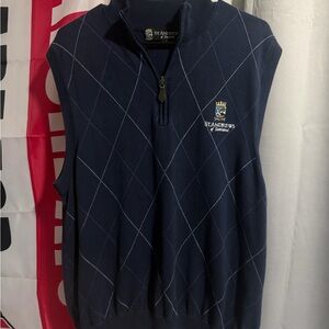 Men's St. Andrews of Scotland Navy Sweater Vest Large